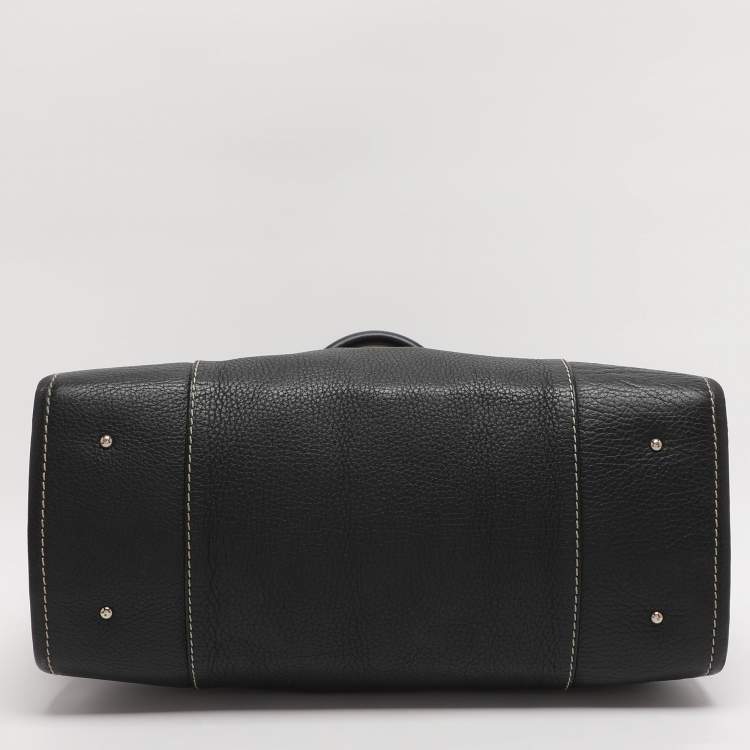 Pre Owned CH Carolina Herrera Black Leather Tote