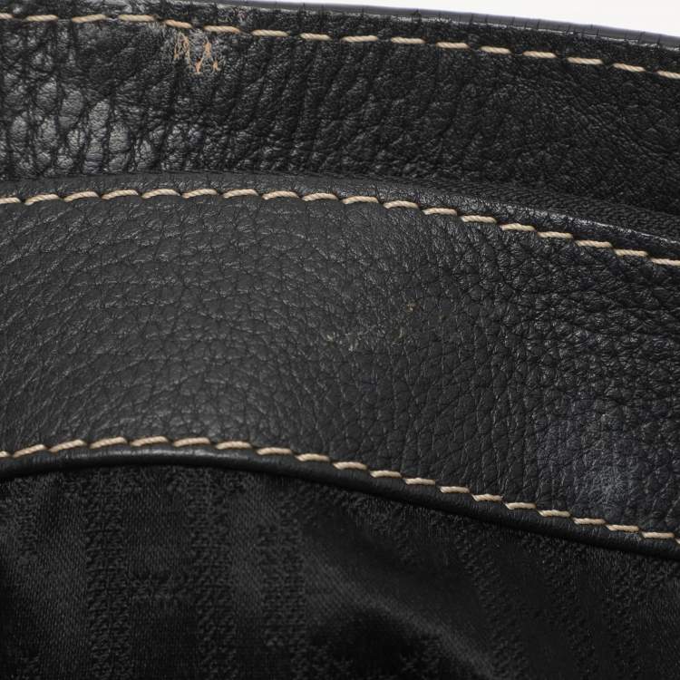 Pre Owned CH Carolina Herrera Black Leather Tote