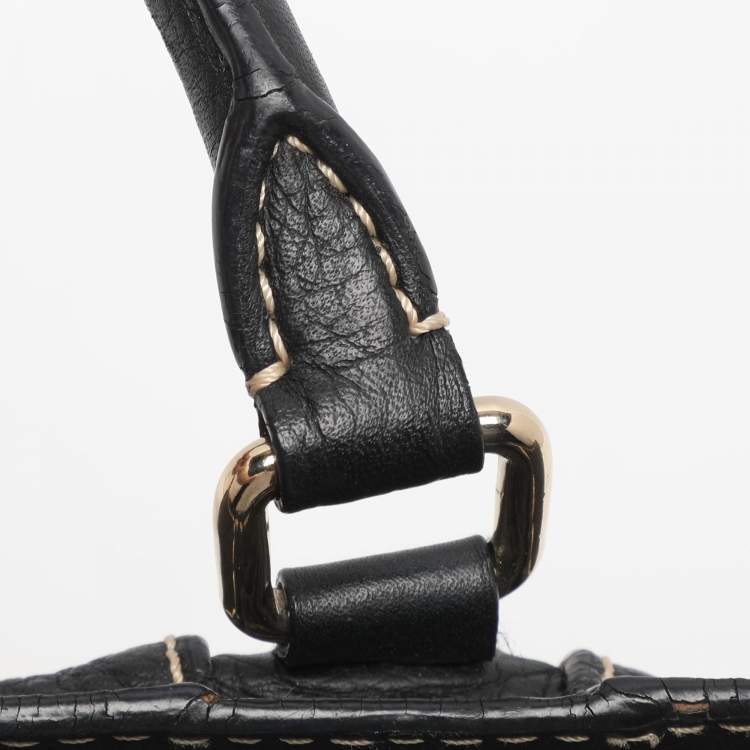 Pre Owned CH Carolina Herrera Black Leather Tote