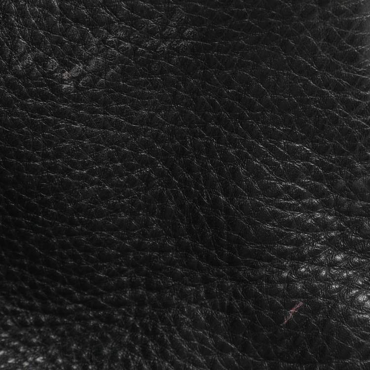 Pre Owned CH Carolina Herrera Black Monogram Embossed Leather Belt Tote