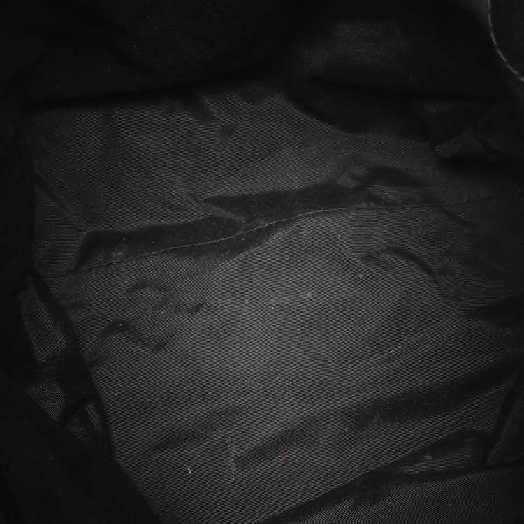 Pre Owned CH Carolina Herrera Black Monogram Embossed Leather Belt Tote