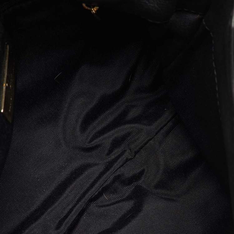 Pre Owned CH Carolina Herrera Black Monogram Embossed Leather Audrey Bow Flap Shoulder Bag