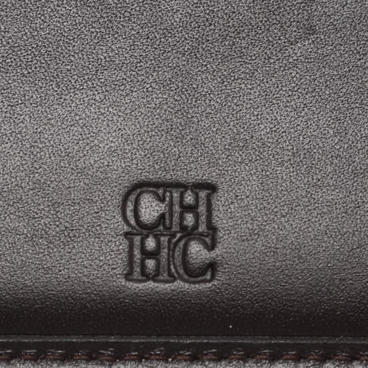 مملوكة مسبقًا CH Carolina Herrera Beige/Red Canvas and Leather Continental Wallet