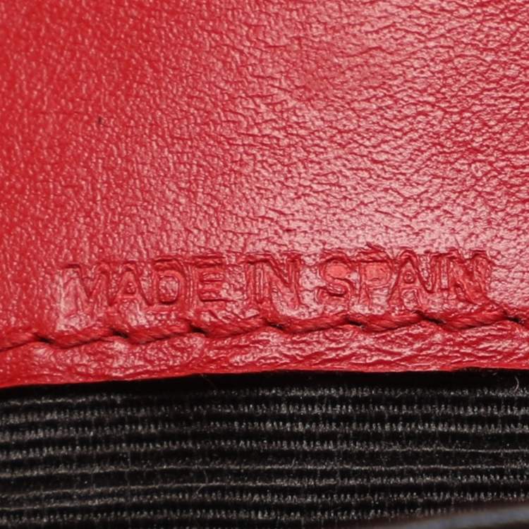 مملوكة مسبقًا CH Carolina Herrera Beige/Red Canvas and Leather Continental Wallet