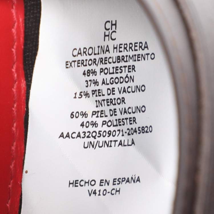 مملوكة مسبقًا CH Carolina Herrera Beige/Red Canvas and Leather Continental Wallet