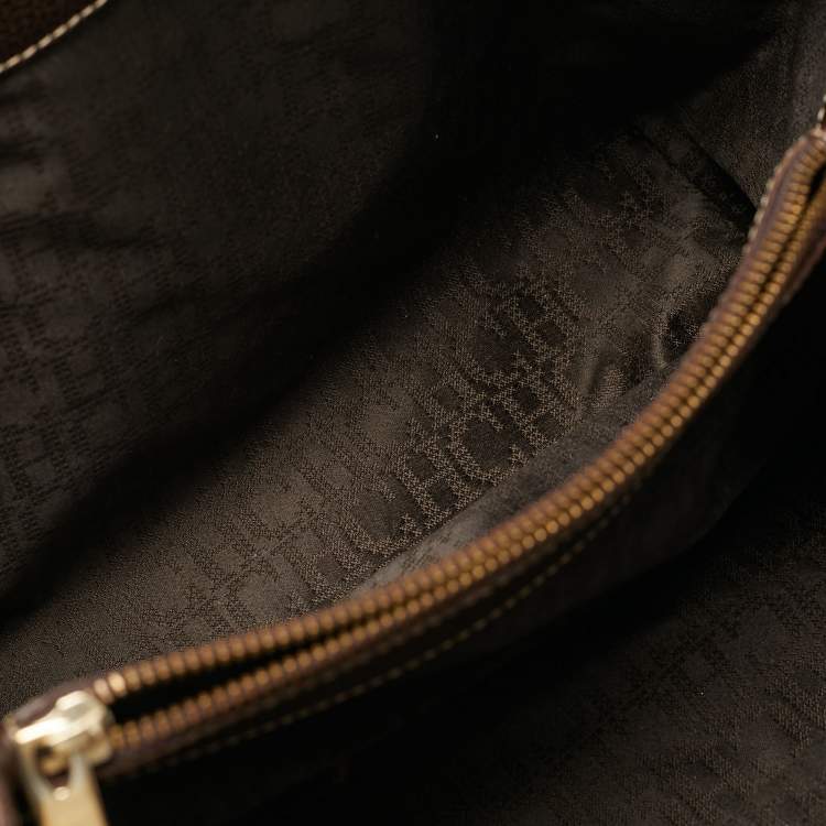 Pre Owned CH Carolina Herrera Matteo Medium Dark Brown Leather Tote