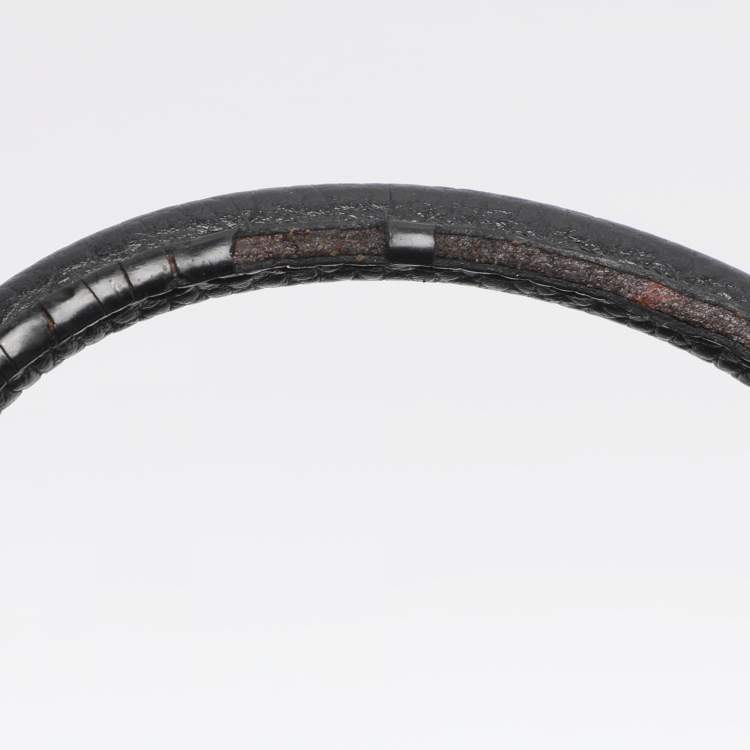 Pre Owned CH Carolina Herrera Minuetto Small Black Leather Top Handle Bag