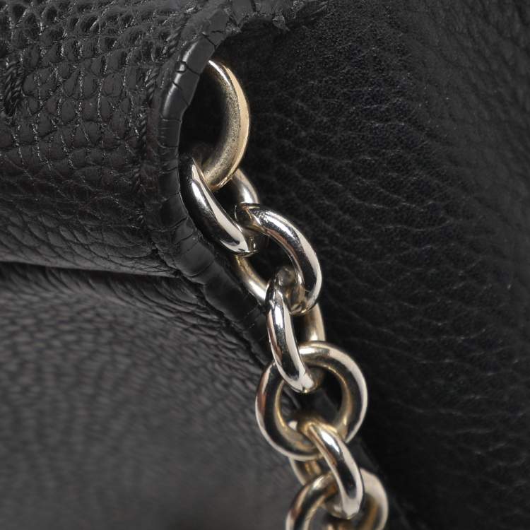 Pre Owned CH Carolina Herrera Minuetto Small Black Leather Top Handle Bag