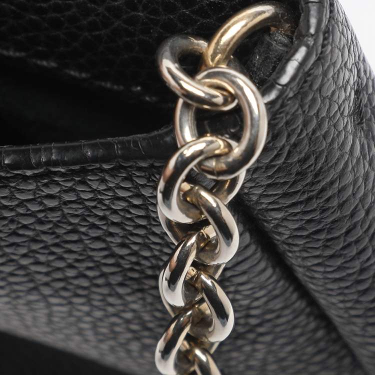 Pre Owned CH Carolina Herrera Minuetto Small Black Leather Top Handle Bag