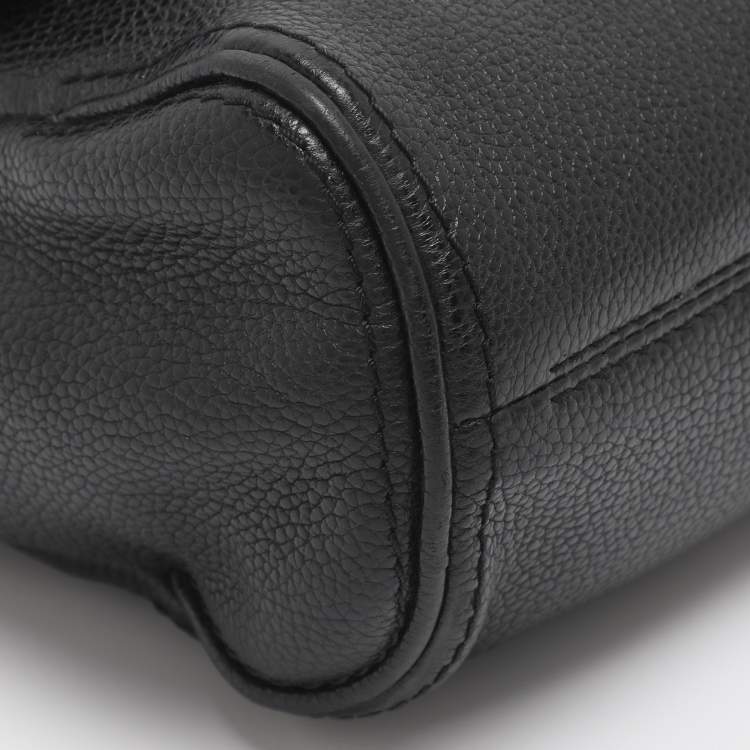 Pre Owned CH Carolina Herrera Minuetto Small Black Leather Top Handle Bag