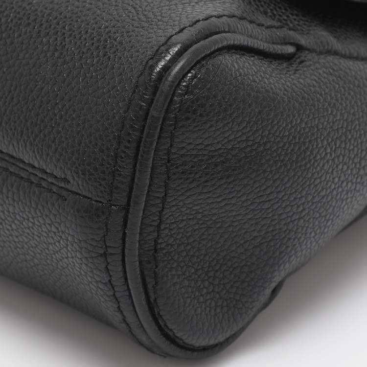 Pre Owned CH Carolina Herrera Minuetto Small Black Leather Top Handle Bag