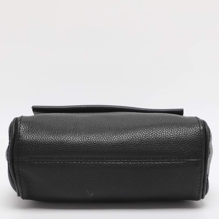 Pre Owned CH Carolina Herrera Minuetto Small Black Leather Top Handle Bag