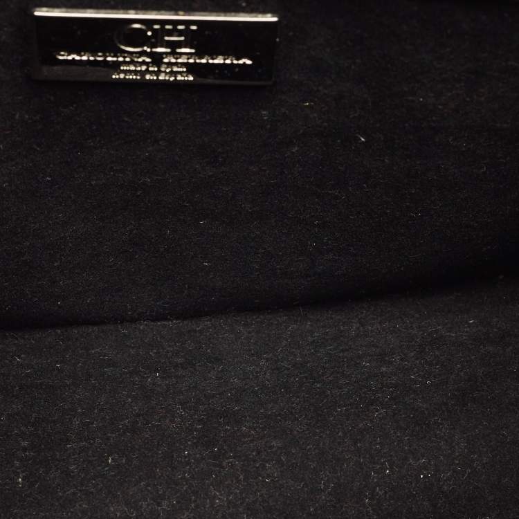 Pre Owned CH Carolina Herrera Tricolor Python Flap Crossbody Bag