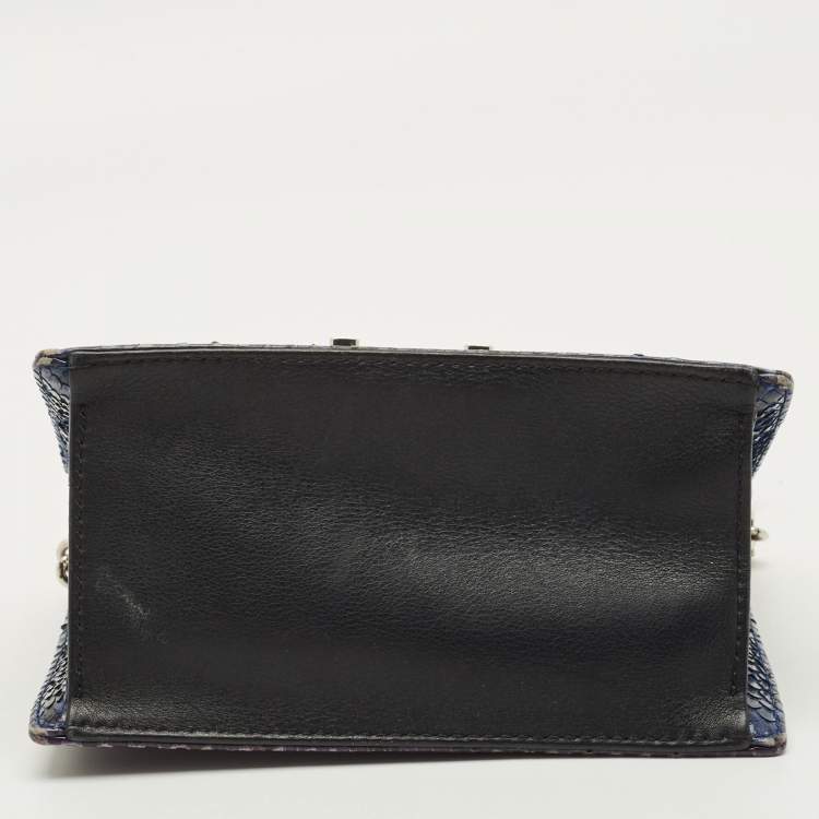 Pre Owned CH Carolina Herrera Tricolor Python Flap Crossbody Bag