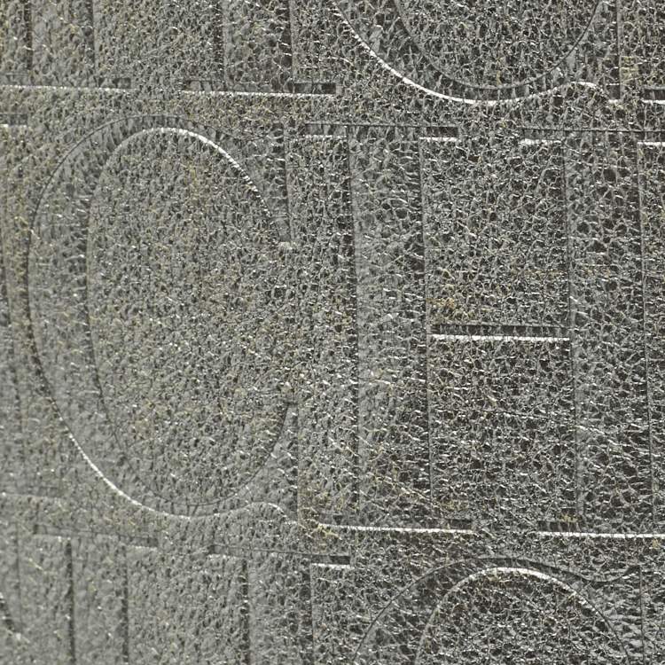 Pre Owned Carolina Herrera Matryoshka Metallic Grey Monogram Leather Tote