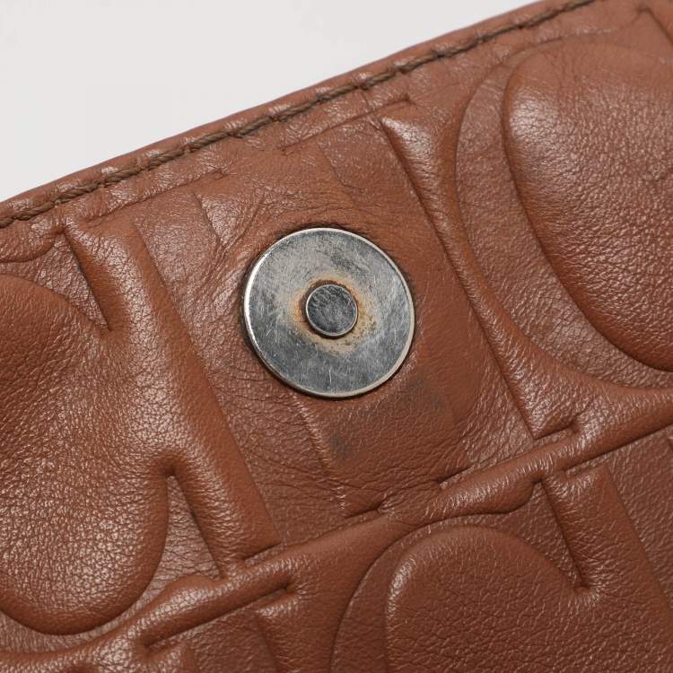 Pre Owned CH Carolina Herrera New Baltazar Brown Leather Shoulder Bag