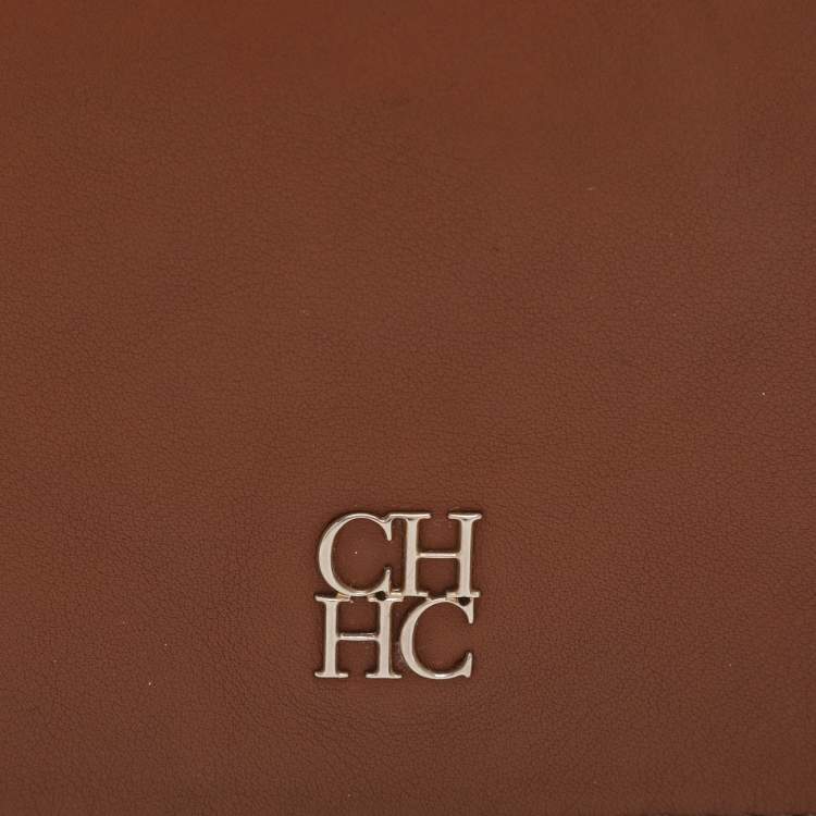 Pre Owned CH Carolina Herrera New Baltazar Brown Leather Shoulder Bag