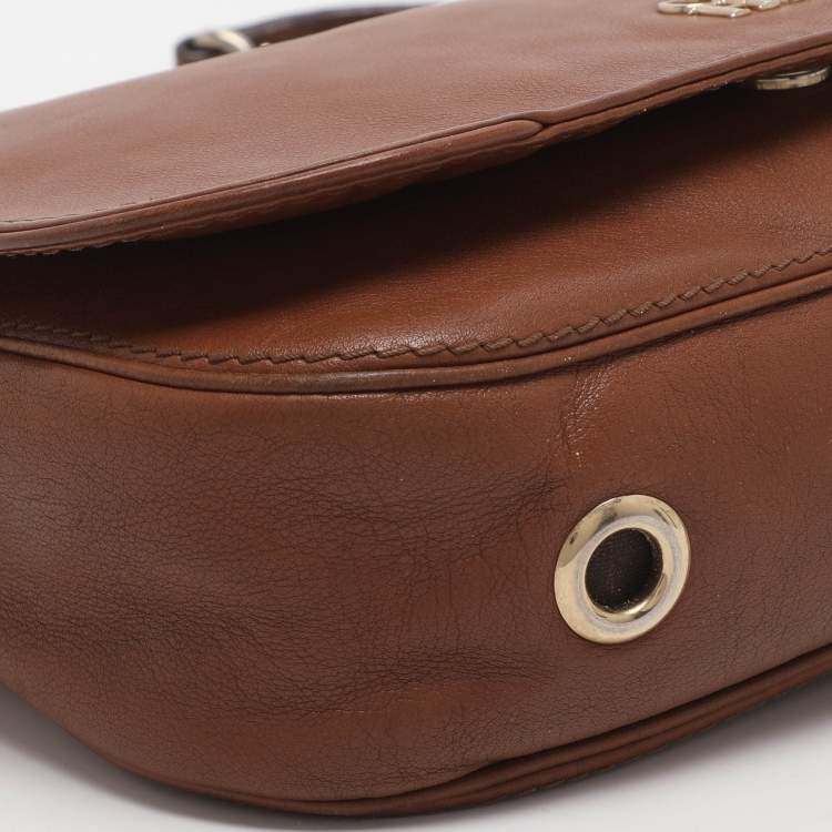 Pre Owned CH Carolina Herrera New Baltazar Brown Leather Shoulder Bag