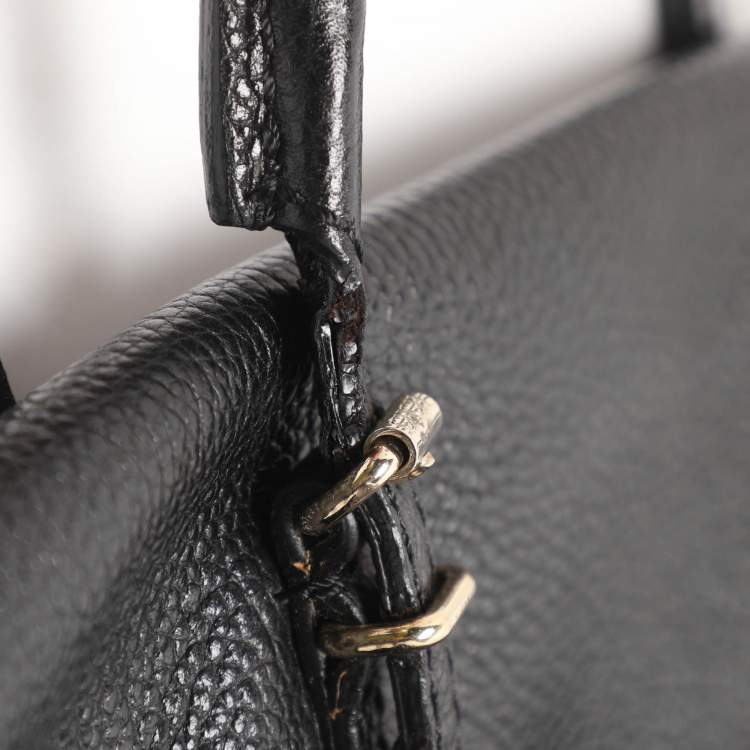 Pre Owned CH Carolina Herrera Adagio Tempo Collection Black Leather Tote