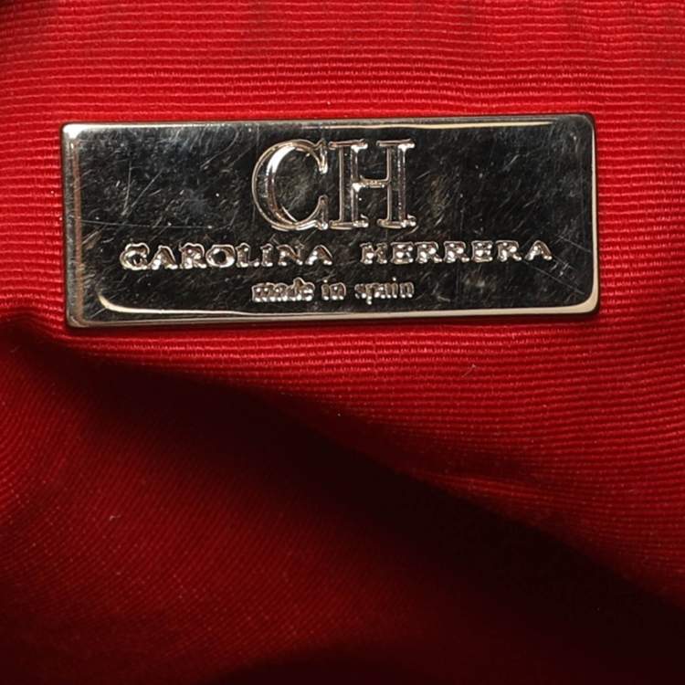 Pre Owned CH Carolina Herrera Black Leather Hobo