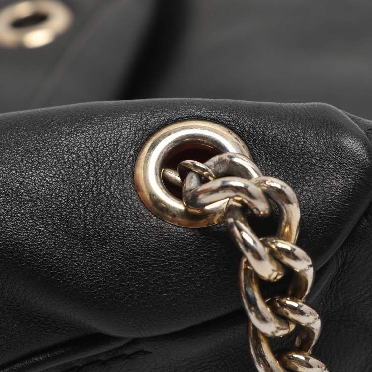 Pre Owned CH Carolina Herrera Black Leather Hobo