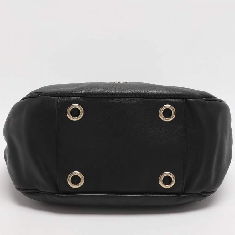 Pre Owned CH Carolina Herrera Black Leather Hobo