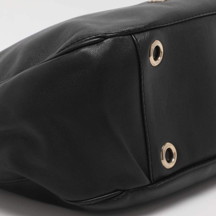 Pre Owned CH Carolina Herrera Black Leather Hobo