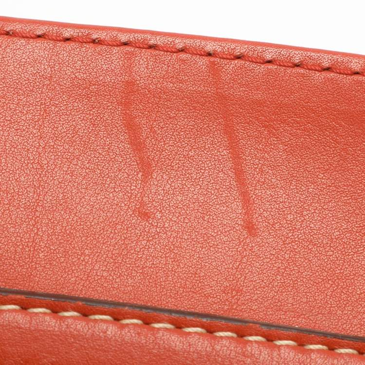 Pre Owned CH Carolina Herrera Orange Leather Satchel