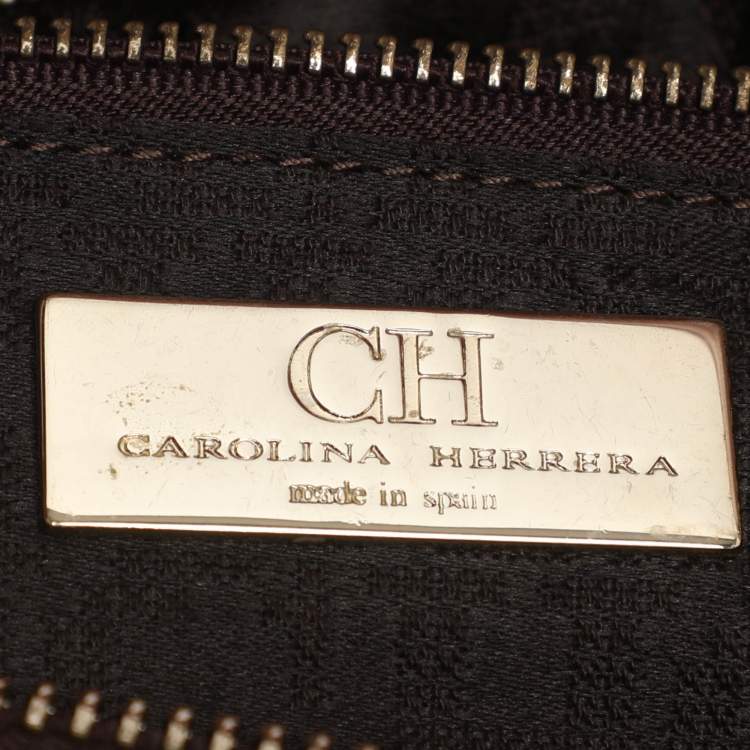 Pre Owned CH Carolina Herrera Orange Leather Satchel