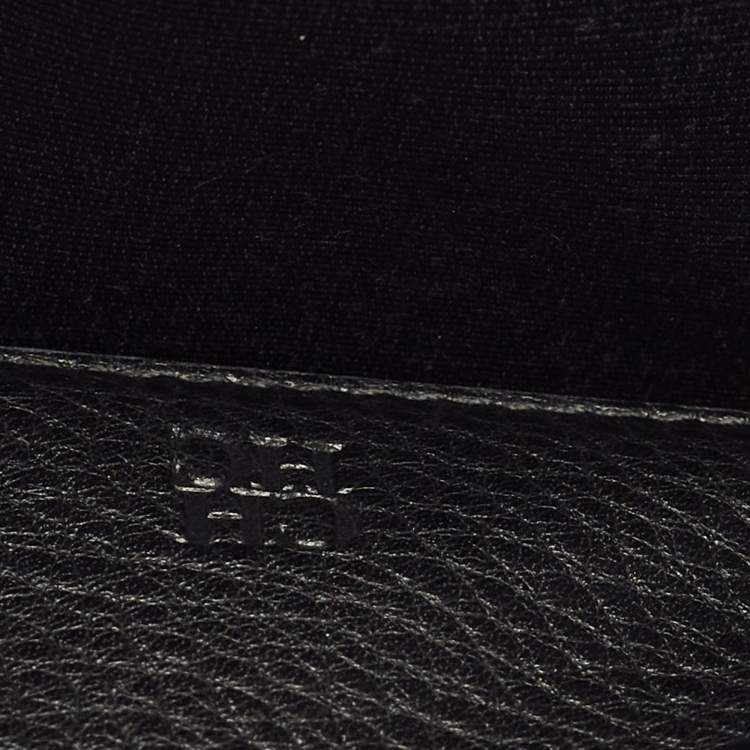 Pre Owned CH Carolina Herrera Black Monogram Embossed Leather Flap Continental Wallet