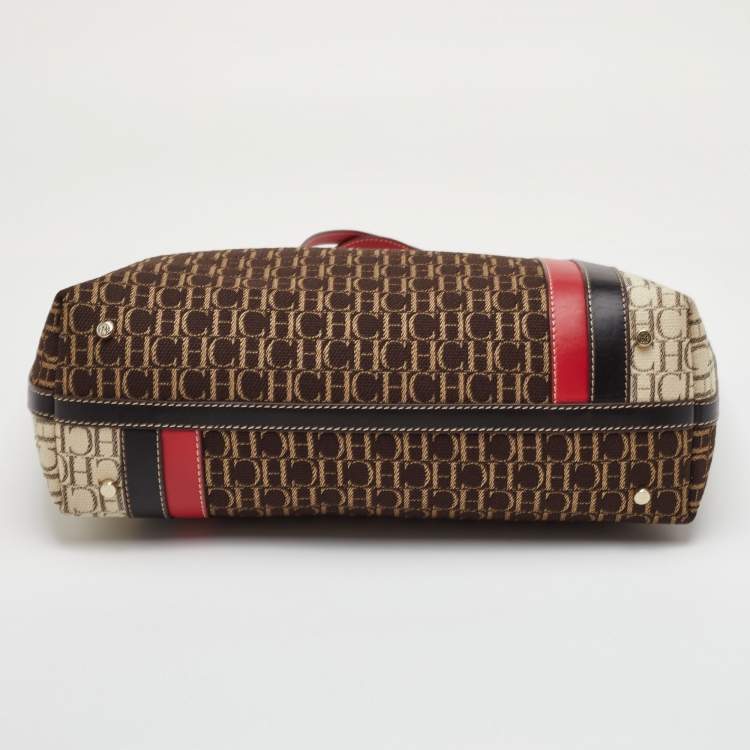 Pre Owned CH Carolina Herrera Multicolor Canvas and Leather Shopper Tote