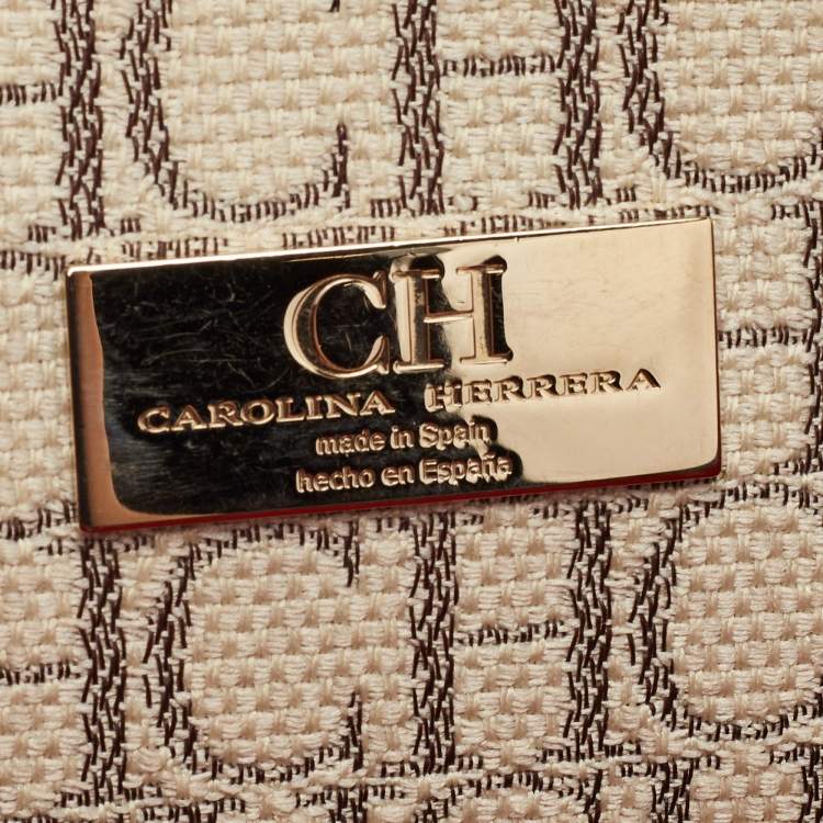 Pre Owned CH Carolina Herrera Multicolor Canvas and Leather Shopper Tote