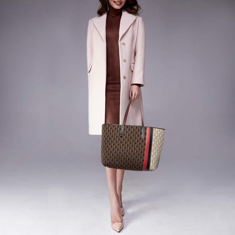 Pre Owned CH Carolina Herrera Multicolor Canvas and Leather Shopper Tote