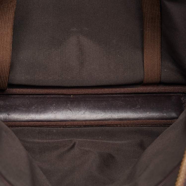 Pre Owned CH Carolina Herrera Brown Coated Canvas and Leather Laptop/Documents Holder Case