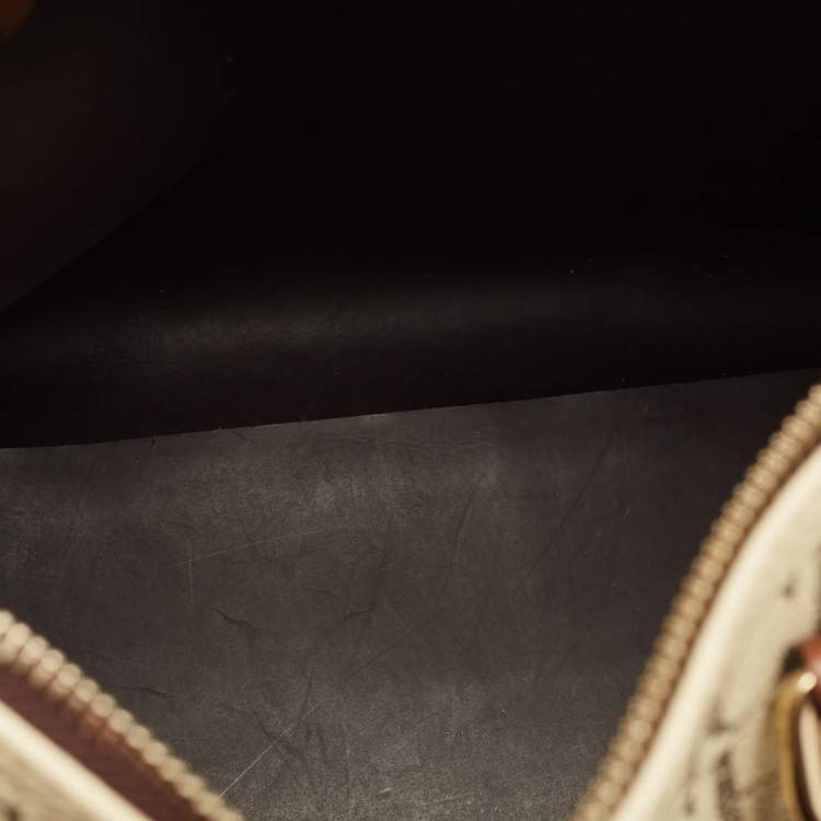 Pre Owned CH Carolina Herrera Andy Medium Monogram Coated Canvas Boston Bag