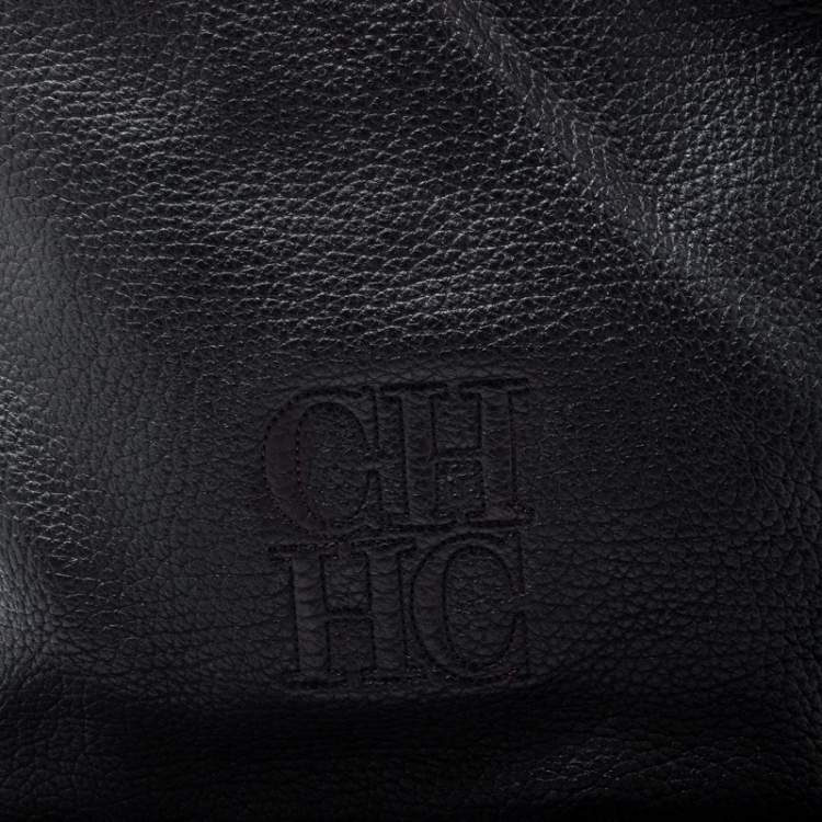 مملوكة مسبقًا CH Carolina Herrera Dark Purple Pebbled Leather Hobo