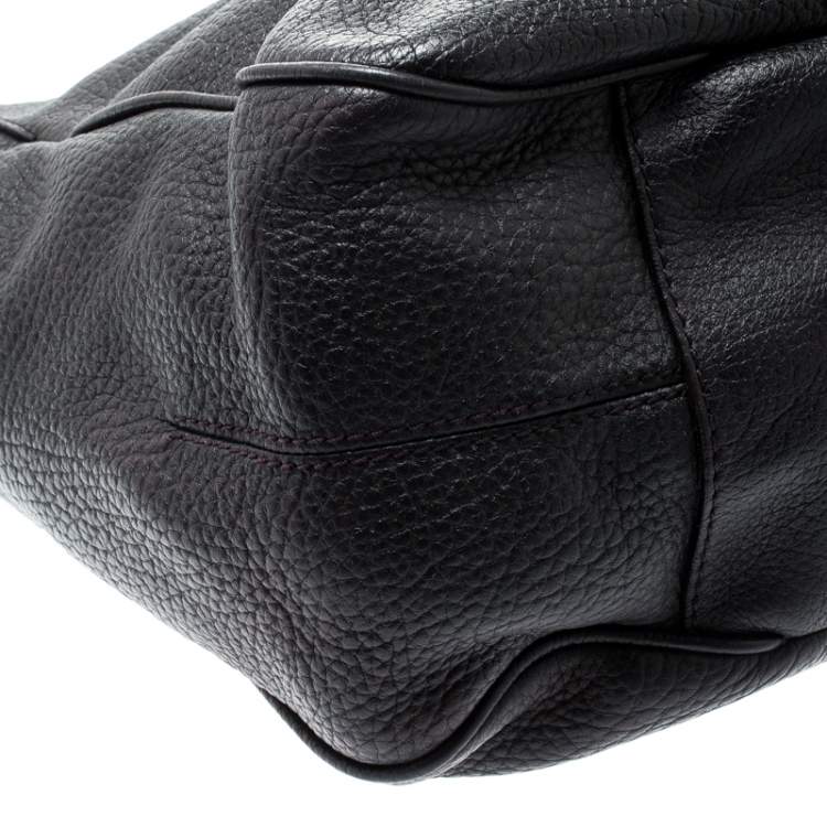 مم�لوكة مسبقًا CH Carolina Herrera Dark Purple Pebbled Leather Hobo