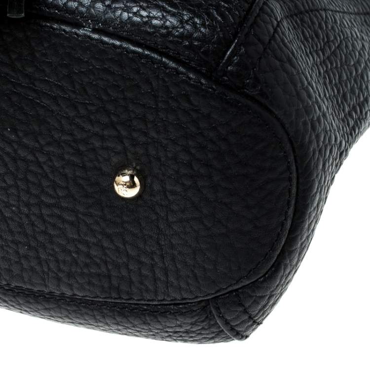 Pre Owned Carolina Herrera Black Leather Tassel Hobo