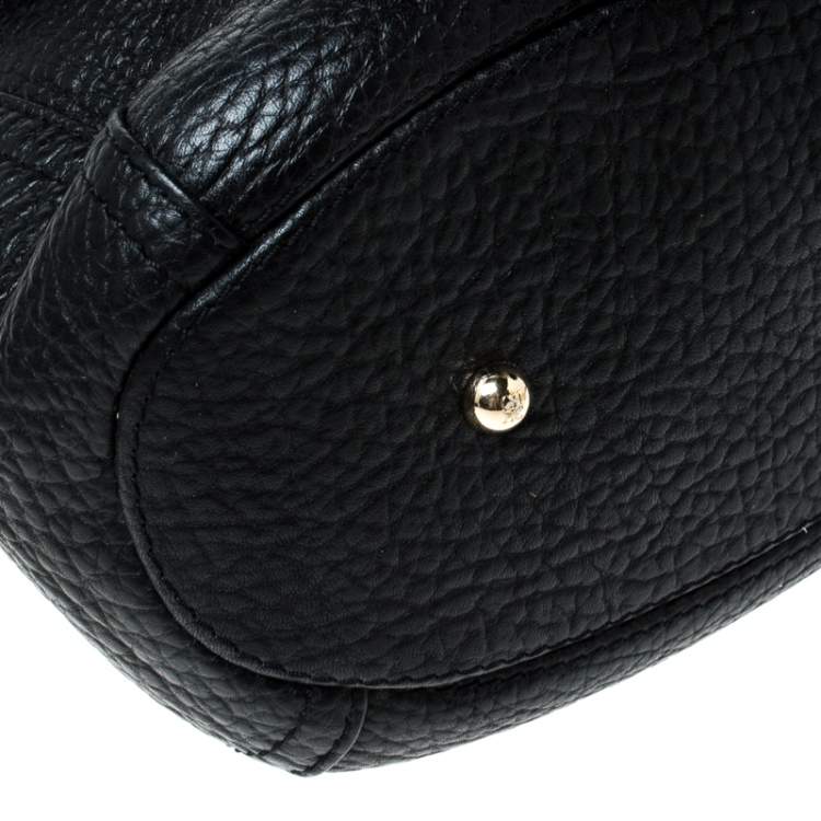 Pre Owned Carolina Herrera Black Leather Tassel Hobo