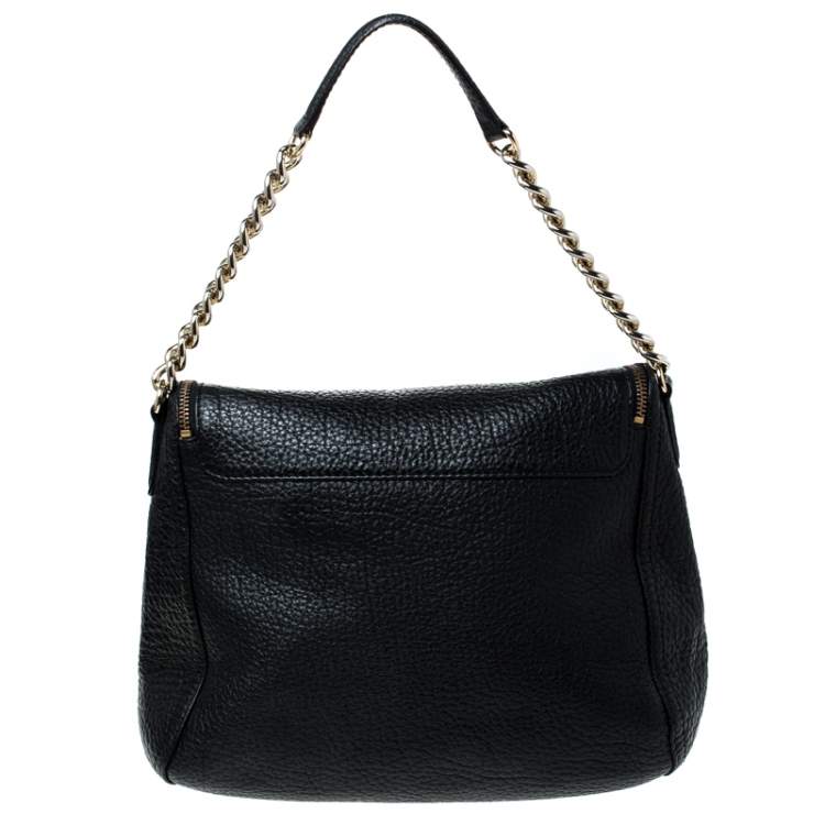 Pre Owned Carolina Herrera Black Leather Tassel Hobo
