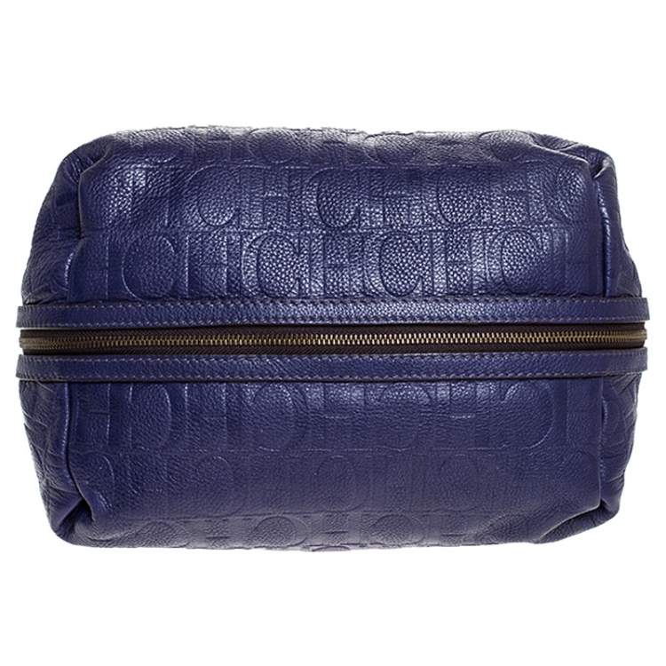 Pre Owned CH Carolina Herrera Purple Leather Expandable Hobo