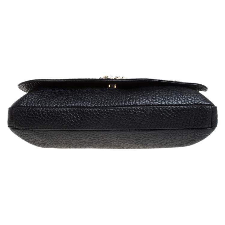 Pre Owned CH Carolina Herrera Black Leather Tassel Messenger Bag