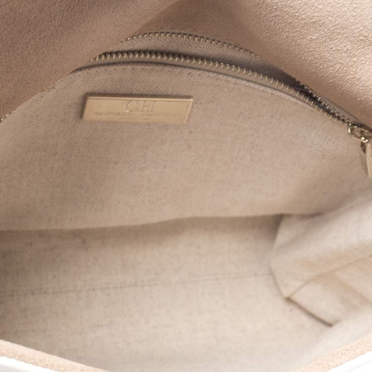 Pre Owned Carolina Herrera Tricolor Leather Top Handle Bag