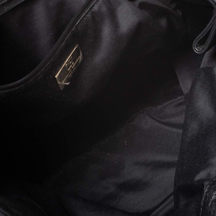 Pre Owned Carolina Herrera Black Monogram Leather Audrey Tote