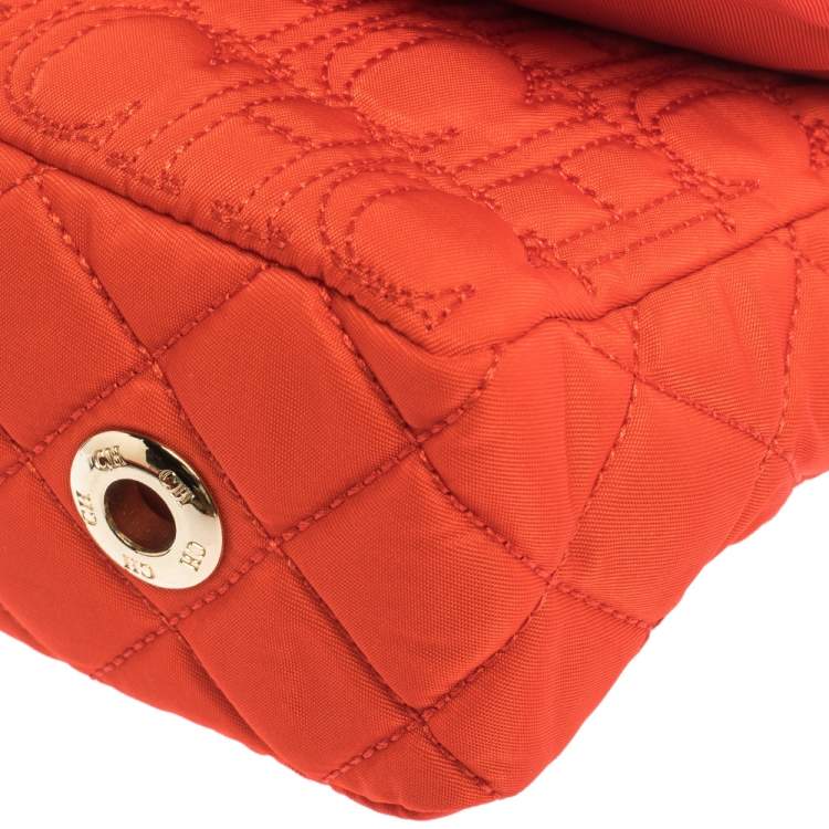 مملوكة مسبقًا Carolina Herrera Orange Monogram Nylon Shoulder Bag