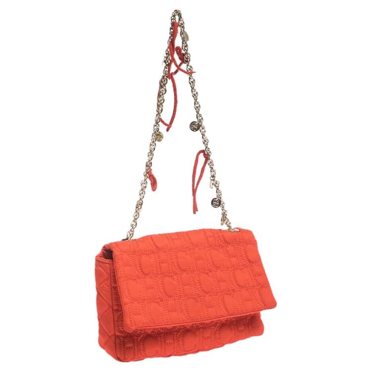 مملوكة مسبقًا Carolina Herrera Orange Monogram Nylon Shoulder Bag