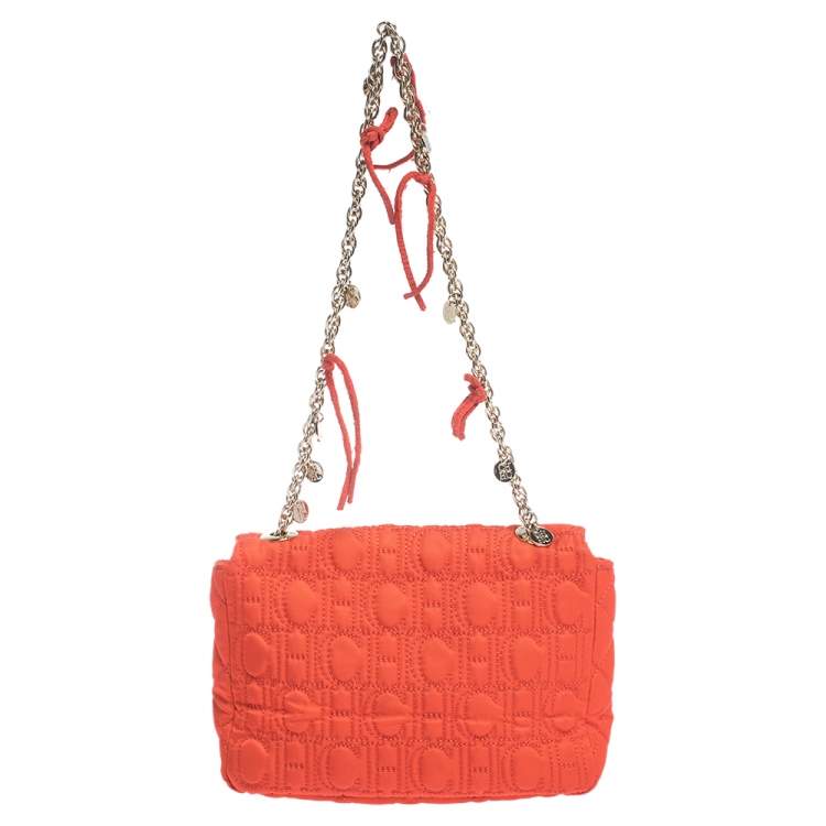 مملوكة مسبقًا Carolina Herrera Orange Monogram Nylon Shoulder Bag