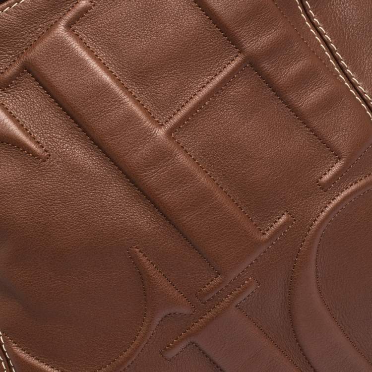 Pre Owned Carolina Herrera Tan Leather Hobo