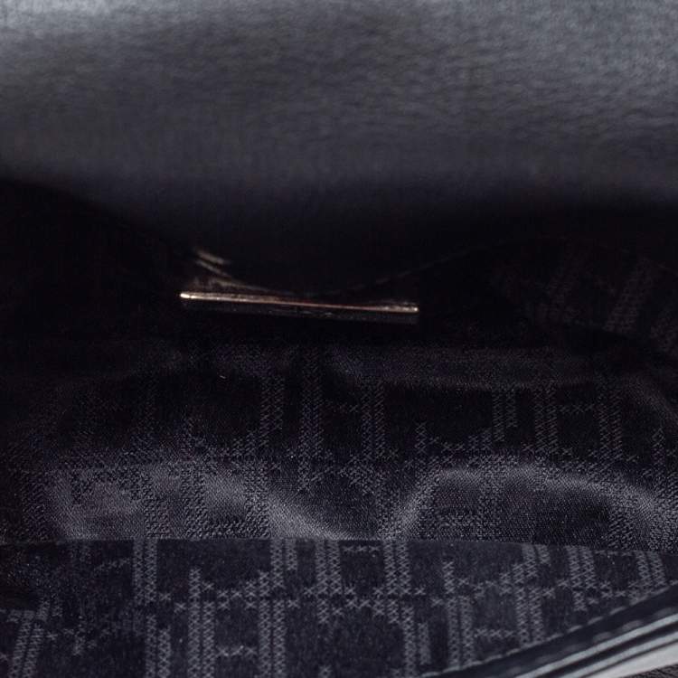 Pre Owned Carolina Herrera Black Leather Flap Crossbody Bag