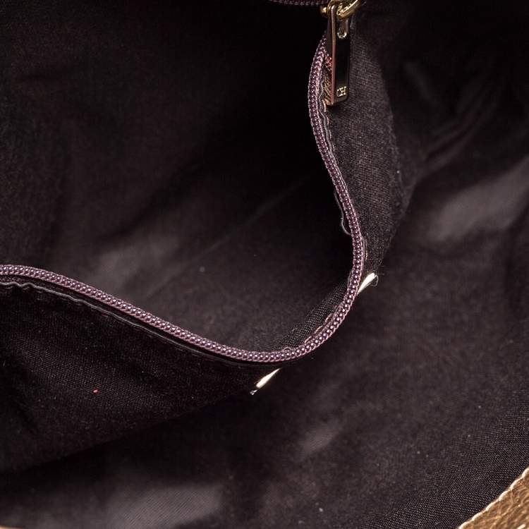 مملوكة مسبقًا Carolina Herrera Gold Monogram Leather Audrey Shoulder Bag